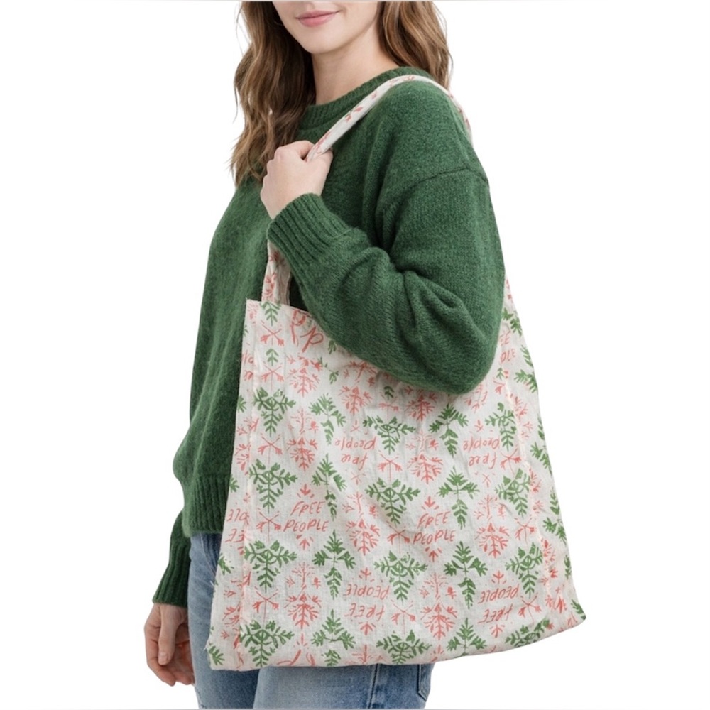 Free People Limited Edition Holiday Reusable Christmas Tote Bag‎
